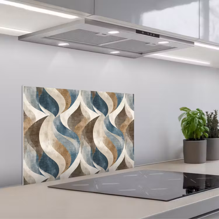 Paraschizzi cucina - Astratto - Onde - Colorato — 1