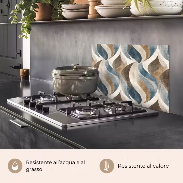 Paraschizzi cucina - Astratto - Onde - Colorato — 2