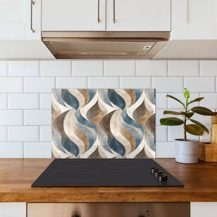 Paraschizzi cucina - Astratto - Onde - Colorato — 3