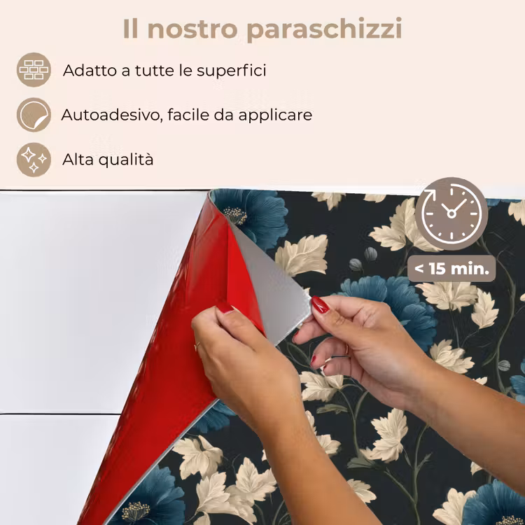 Paraschizzi cucina - Botanico - Fiori - Blu — 4