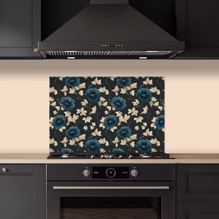 Paraschizzi cucina - Botanico - Fiori - Blu — 5