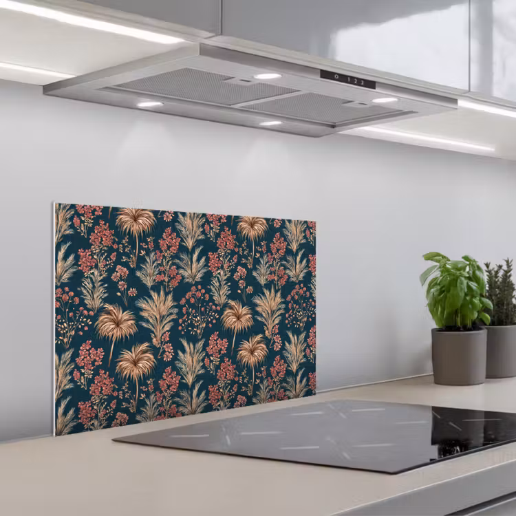 Paraschizzi cucina - Botanico - Motivo - Blu — 1