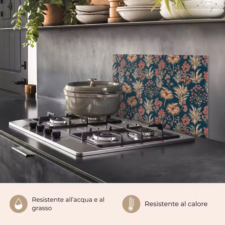 Paraschizzi cucina - Botanico - Motivo - Blu — 2