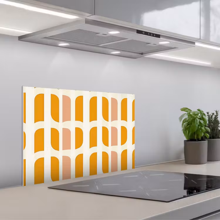 Paraschizzi cucina - Geometrico - Motivo - Giallo - Rosa — 1