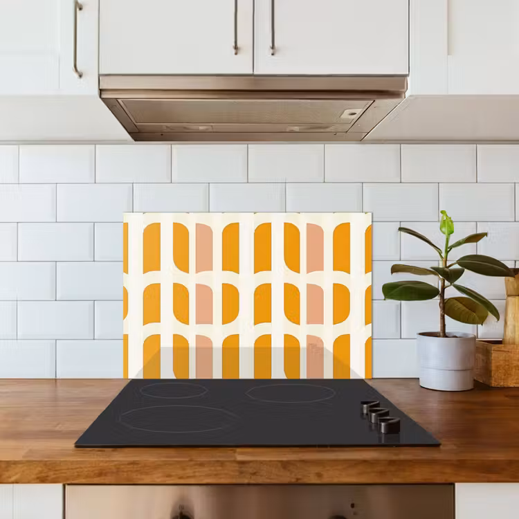 Paraschizzi cucina - Geometrico - Motivo - Giallo - Rosa — 3