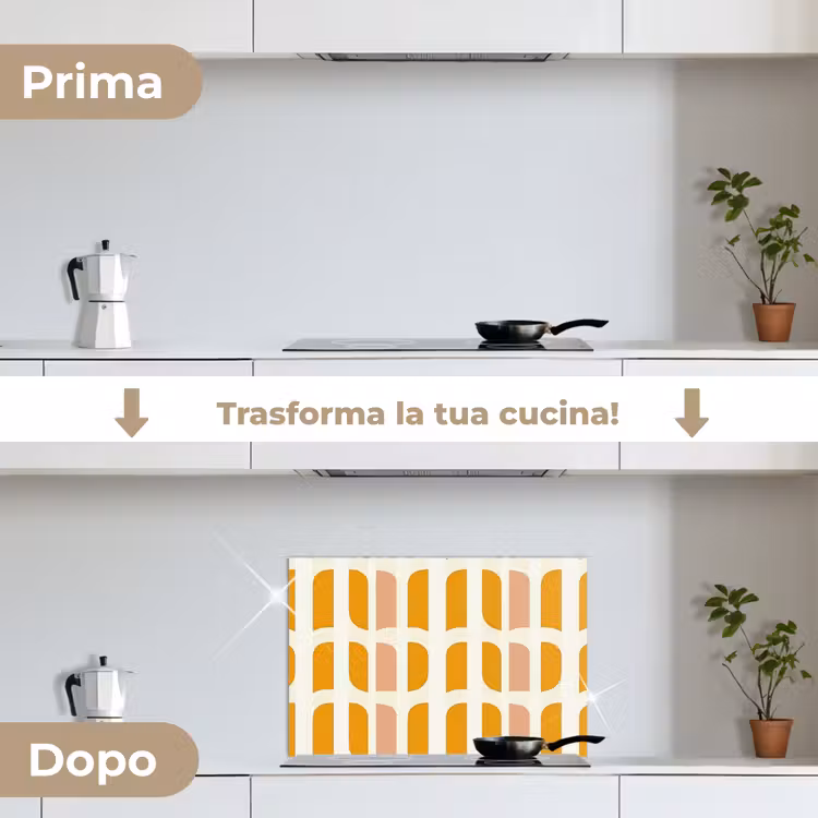 Paraschizzi cucina - Geometrico - Motivo - Giallo - Rosa — 7