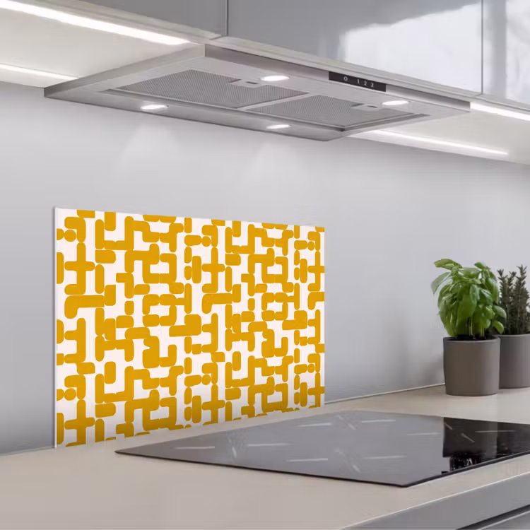Paraschizzi cucina - Giallo - Beige - Motivo — 1
