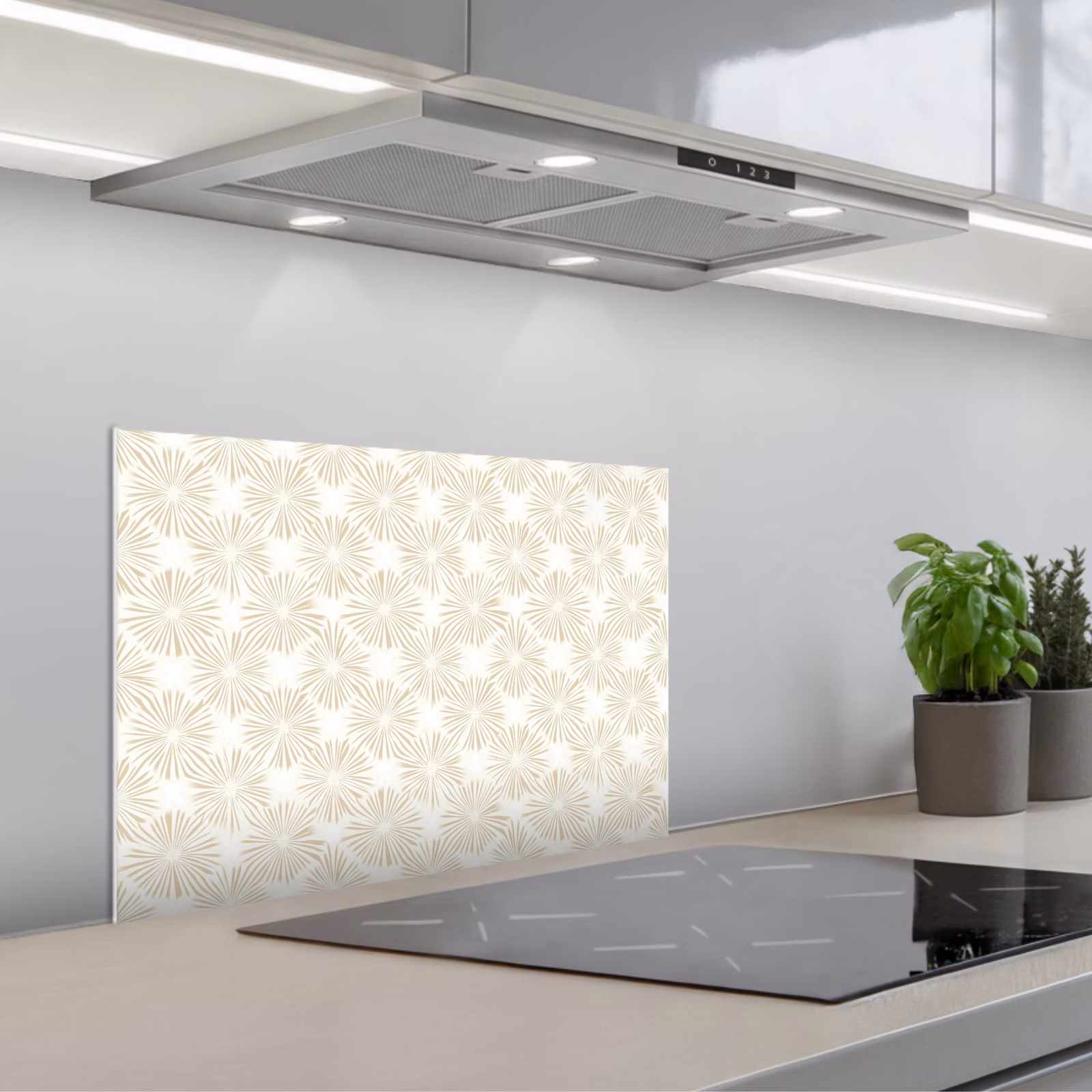 Paraschizzi cucina - Astratto - Motivo - Beige — 1
