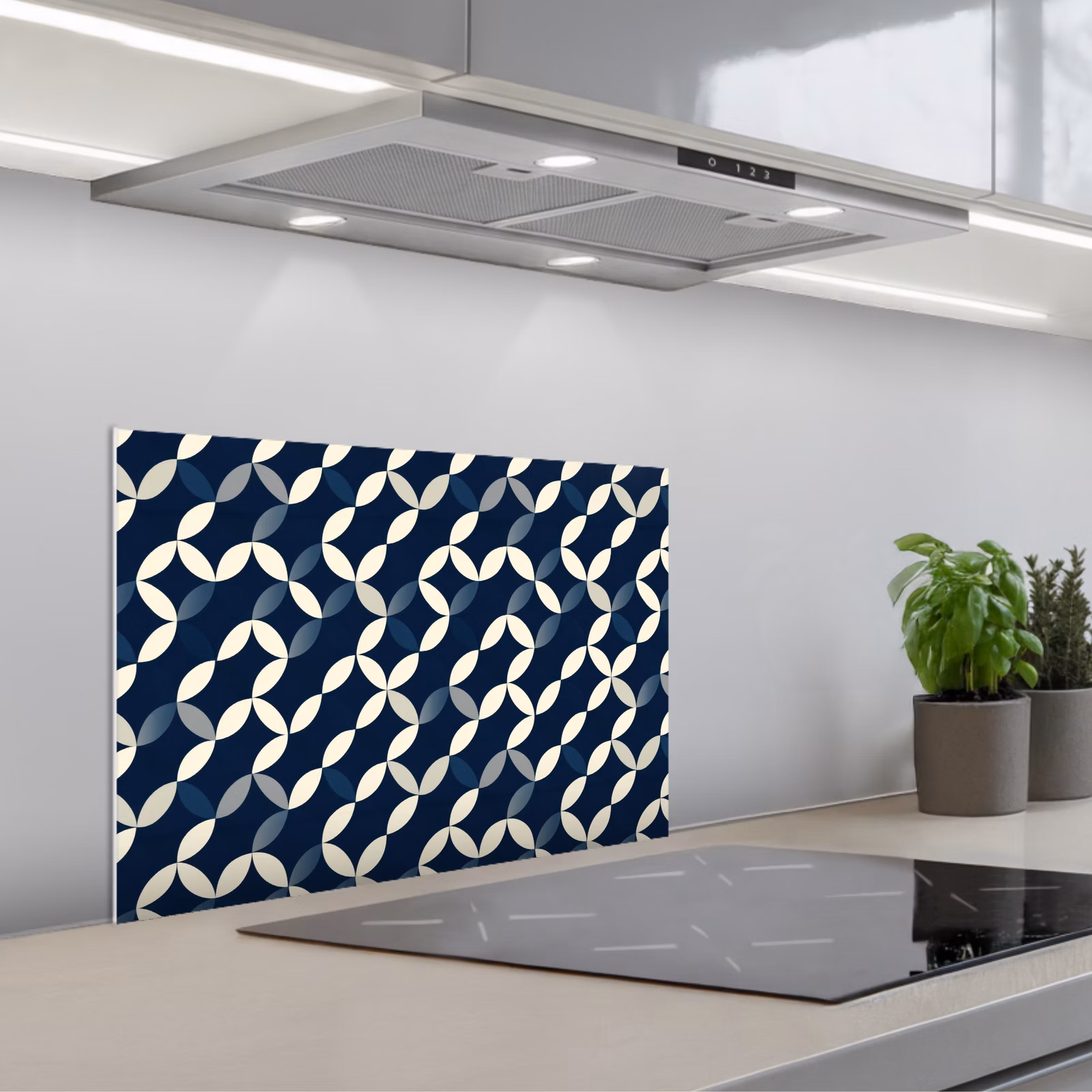 Paraschizzi cucina - Astratto - Motivo - Blu — 1