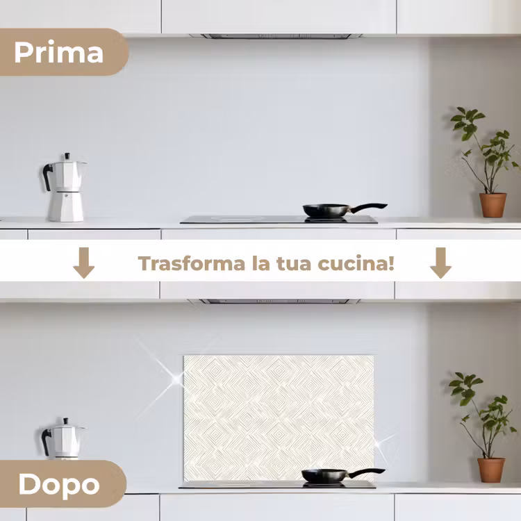Paraschizzi cucina - Astratto - Diamanti - Beige — 7