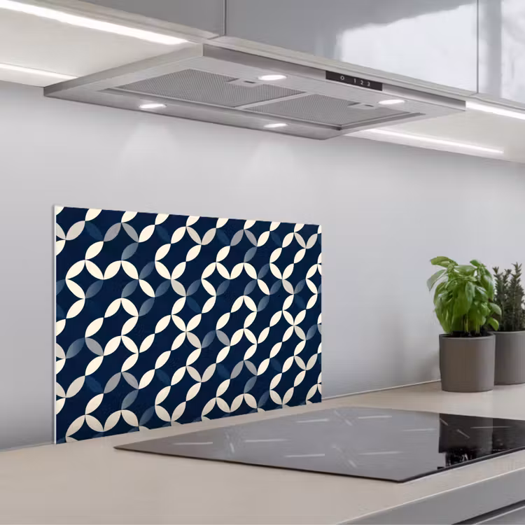 Paraschizzi cucina - Astratto - Motivo - Blu — 1