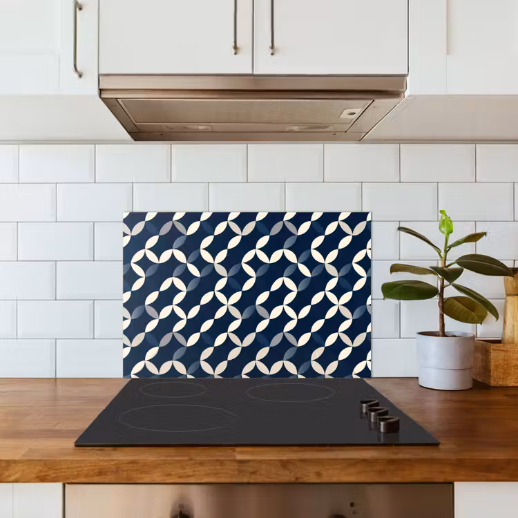 Paraschizzi cucina - Astratto - Motivo - Blu — 3