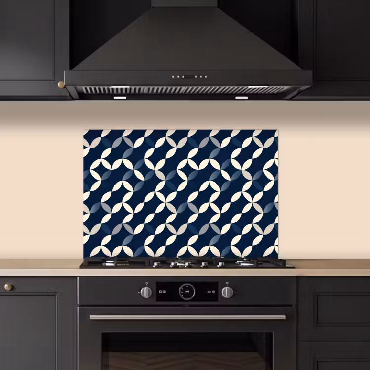Paraschizzi cucina - Astratto - Motivo - Blu — 5