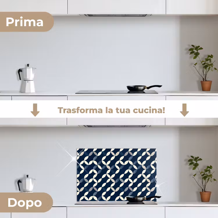 Paraschizzi cucina - Astratto - Motivo - Blu — 7