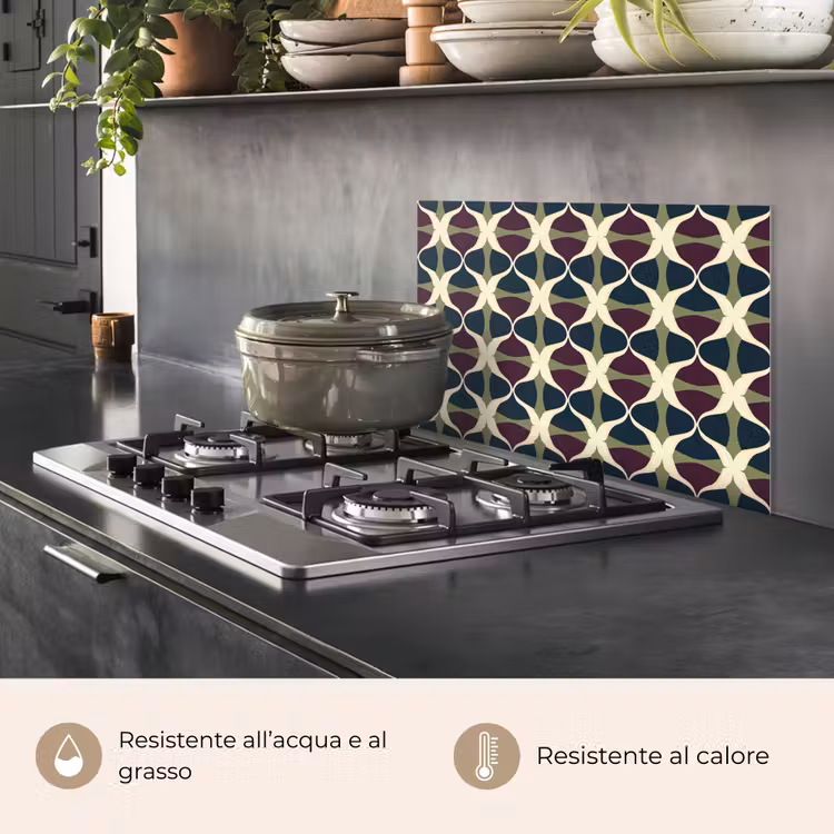 Paraschizzi cucina - Astratto - Retrò - Colorato — 2