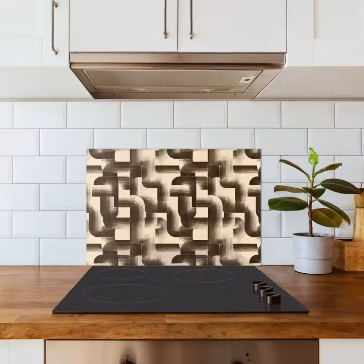 Paraschizzi cucina - Astratto - Retrò - Nero — 3