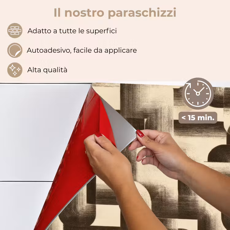 Paraschizzi cucina - Astratto - Retrò - Nero — 4