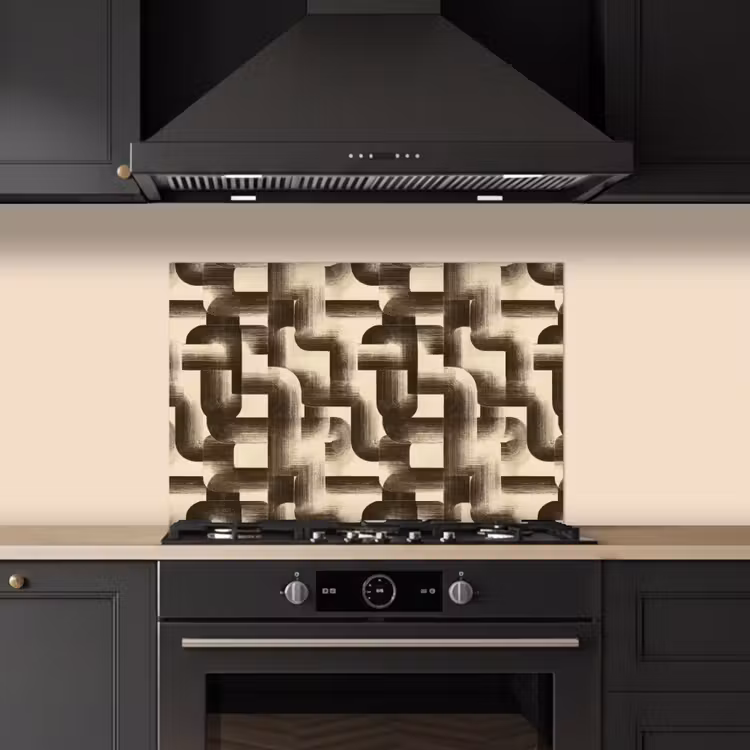 Paraschizzi cucina - Astratto - Retrò - Nero — 5