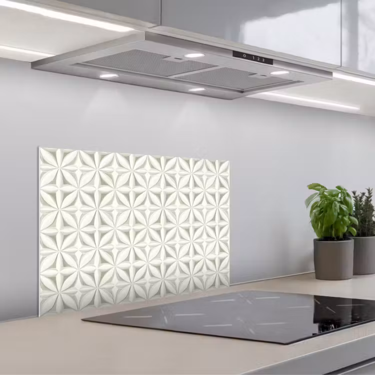 Paraschizzi cucina - Astratto - Texture - Grigio - Bianco — 1