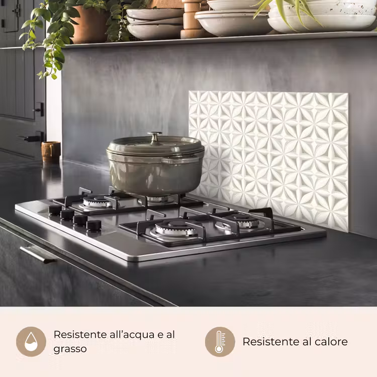 Paraschizzi cucina - Astratto - Texture - Grigio - Bianco — 2
