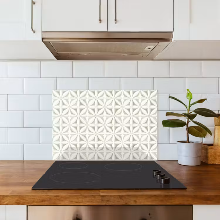 Paraschizzi cucina - Astratto - Texture - Grigio - Bianco — 3