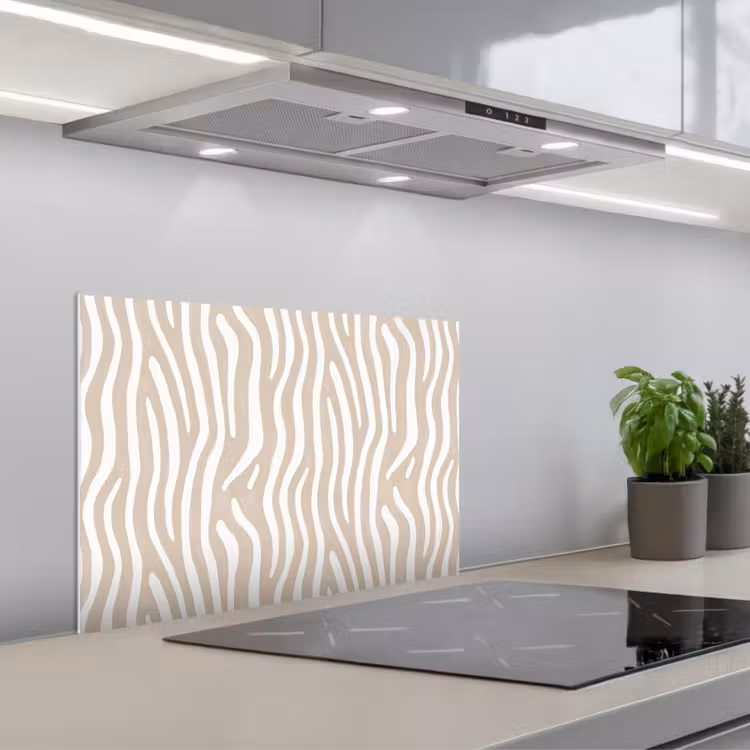 Paraschizzi cucina - Astratto - Zebra - Beige — 1