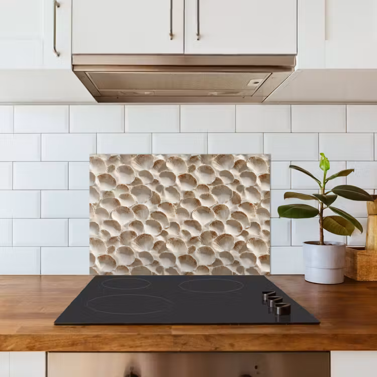 Paraschizzi cucina - Conchiglie - Forma a ventaglio - Bianco — 3