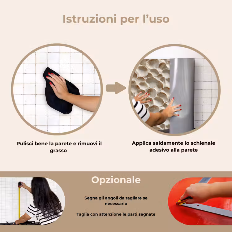Paraschizzi cucina - Conchiglie - Forma a ventaglio - Bianco — 6