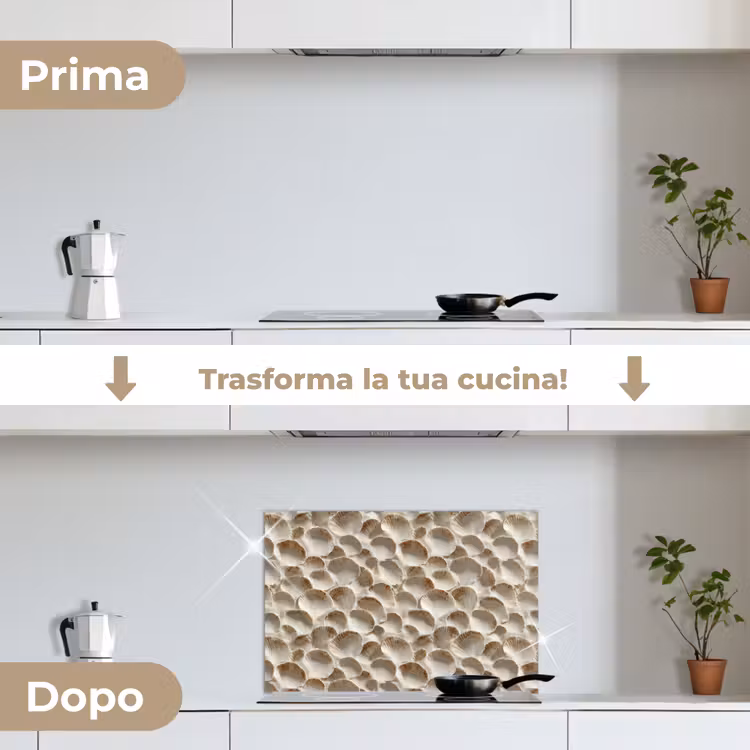 Paraschizzi cucina - Conchiglie - Forma a ventaglio - Bianco — 7