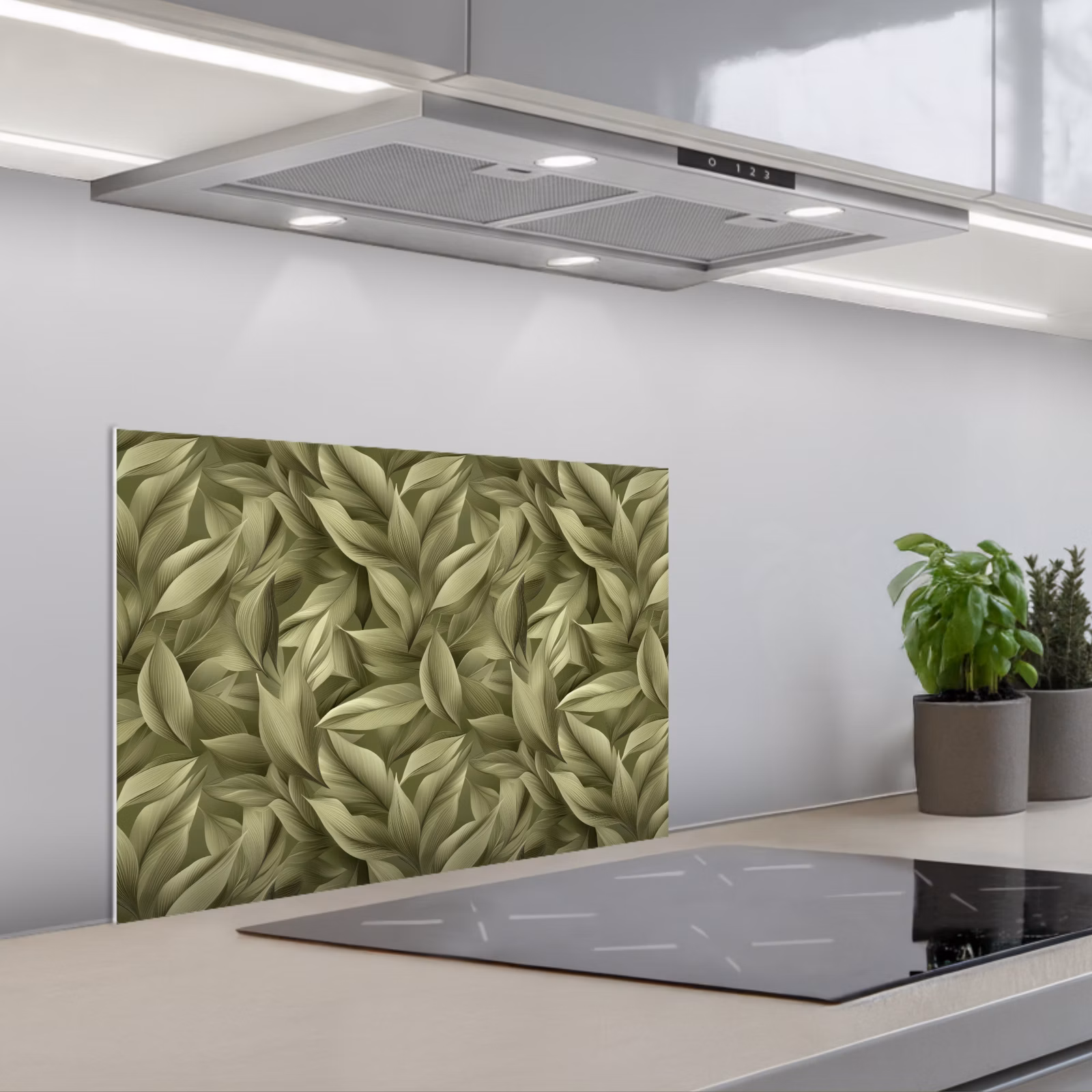 Paraschizzi cucina - Foglie - Moderno - Verde — 1