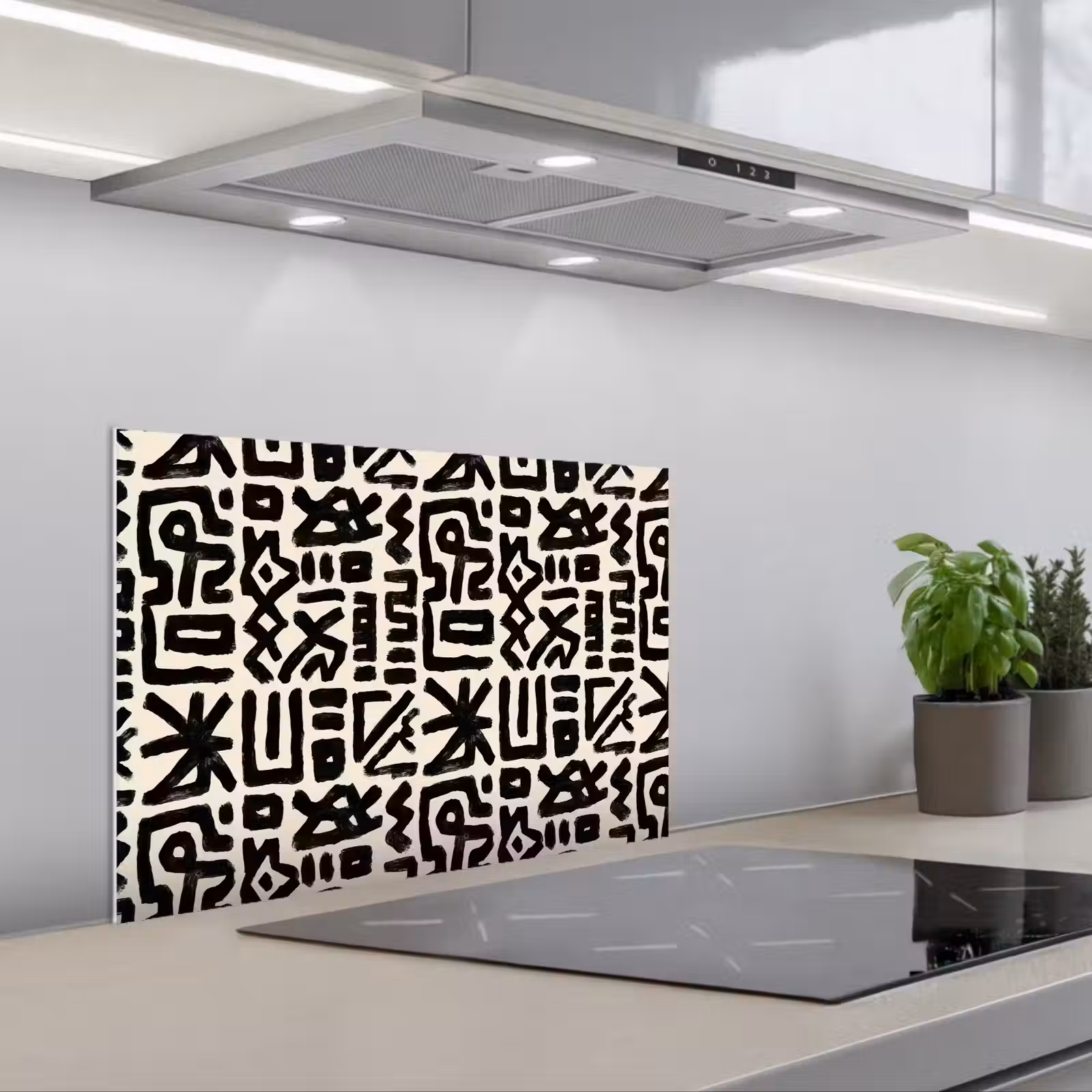 Paraschizzi cucina - Geometrico - Figure - Nero — 1