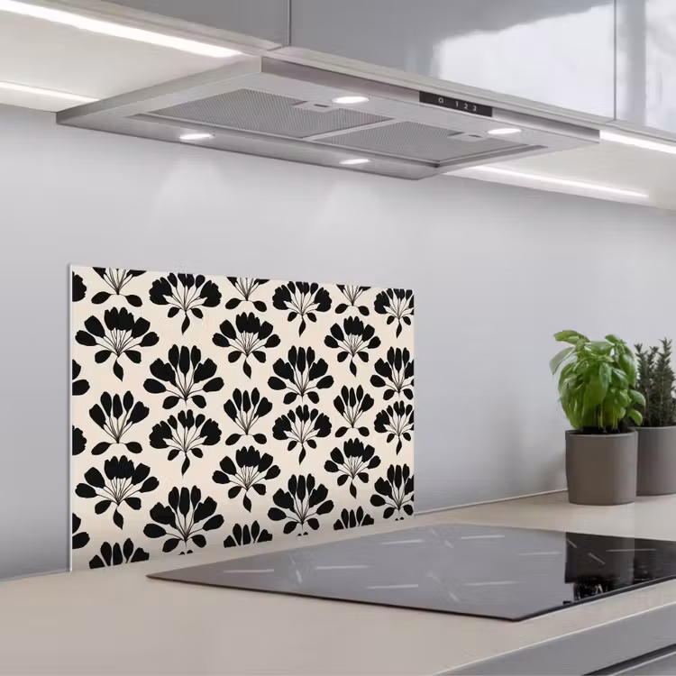 Paraschizzi cucina - Astratto - Motivo - Nero — 1