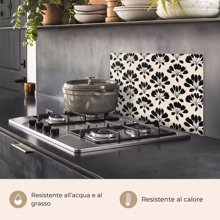 Paraschizzi cucina - Astratto - Motivo - Nero — 2