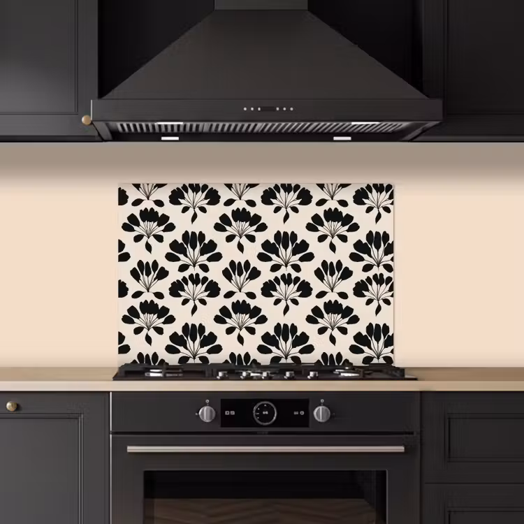 Paraschizzi cucina - Astratto - Motivo - Nero — 5