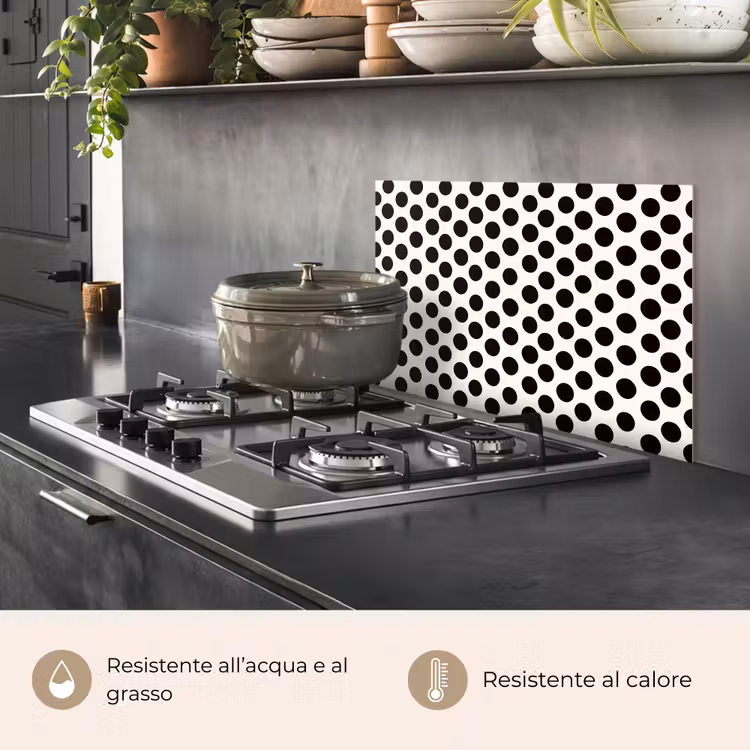 Paraschizzi cucina - Classico - Pois - Nero — 2