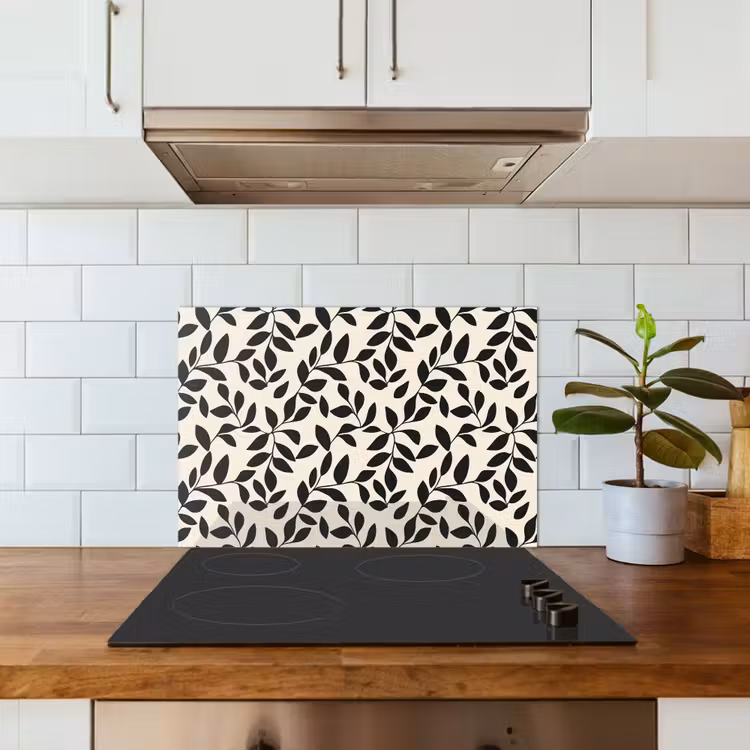 Paraschizzi cucina - Elegante - Fantasia - Nero - Beige — 3