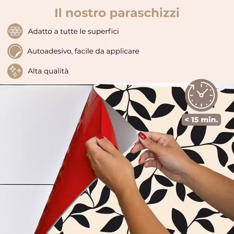Paraschizzi cucina - Elegante - Fantasia - Nero - Beige — 4