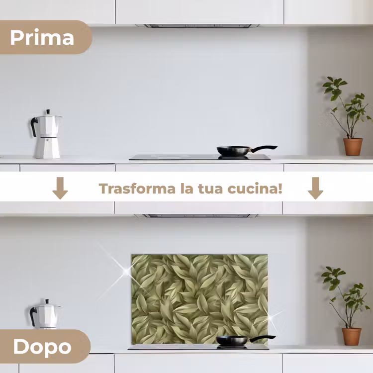 Paraschizzi cucina - Foglie - Moderno - Verde — 7