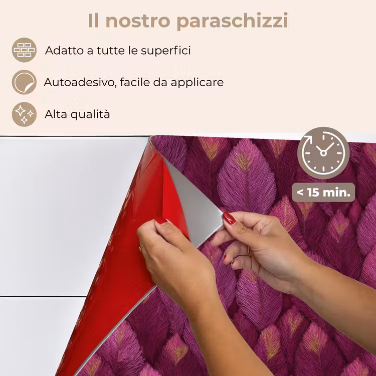 Paraschizzi cucina - Foglie - Motivo - Borgogna — 4