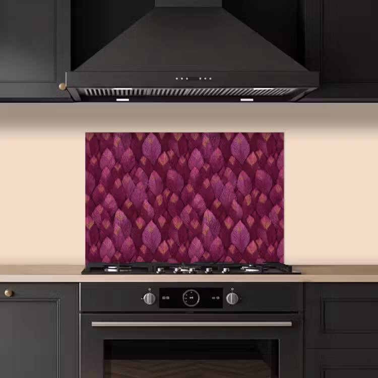 Paraschizzi cucina - Foglie - Motivo - Borgogna — 5