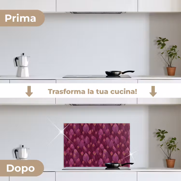 Paraschizzi cucina - Foglie - Motivo - Borgogna — 7