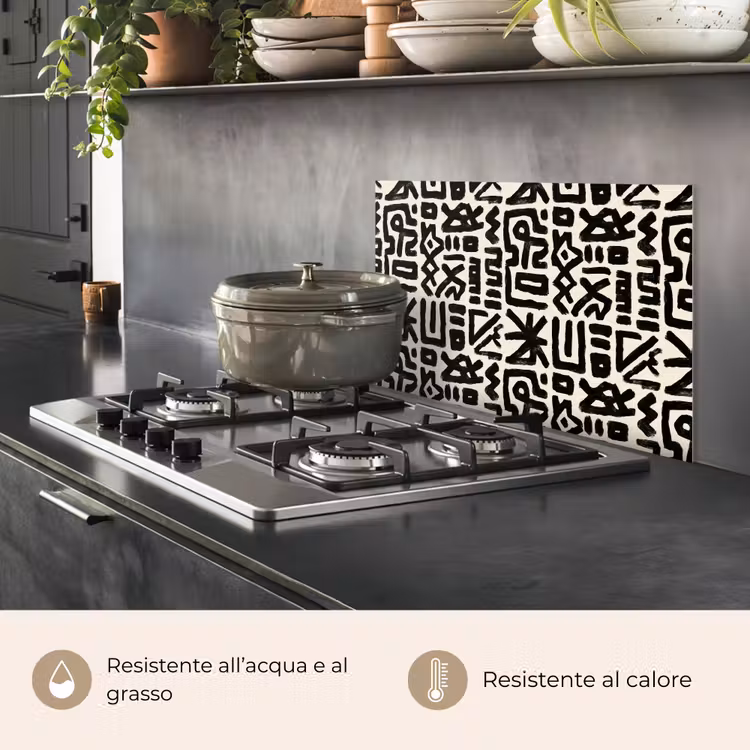Paraschizzi cucina - Geometrico - Figure - Nero — 2