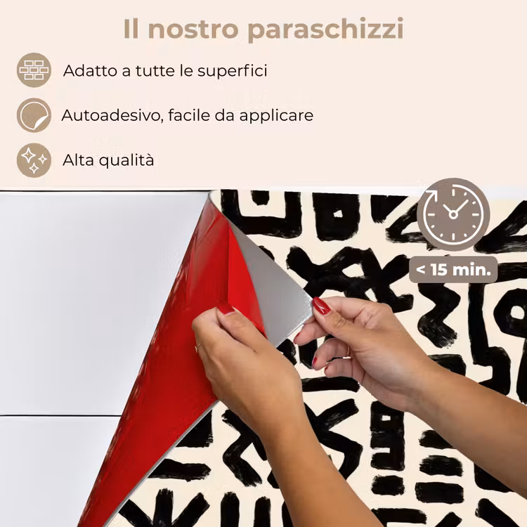 Paraschizzi cucina - Geometrico - Figure - Nero — 4