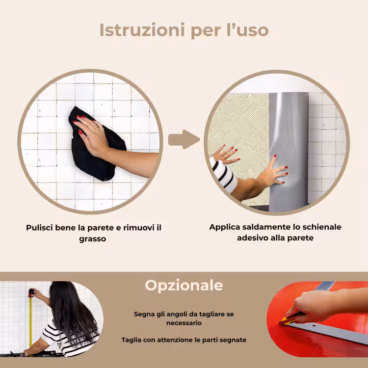 Paraschizzi cucina - Geometrico - Linee - Verde — 6