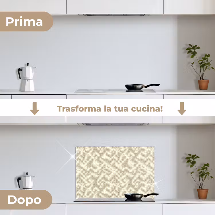 Paraschizzi cucina - Geometrico - Linee - Verde — 7