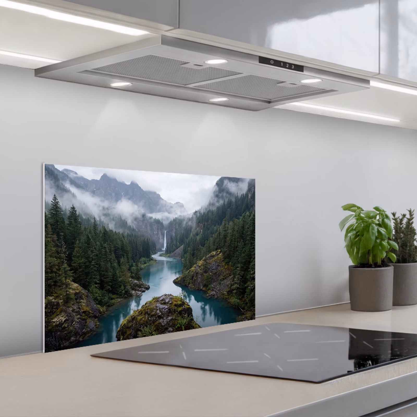 Paraschizzi cucina - Cascata - Alberi - Montagne — 1