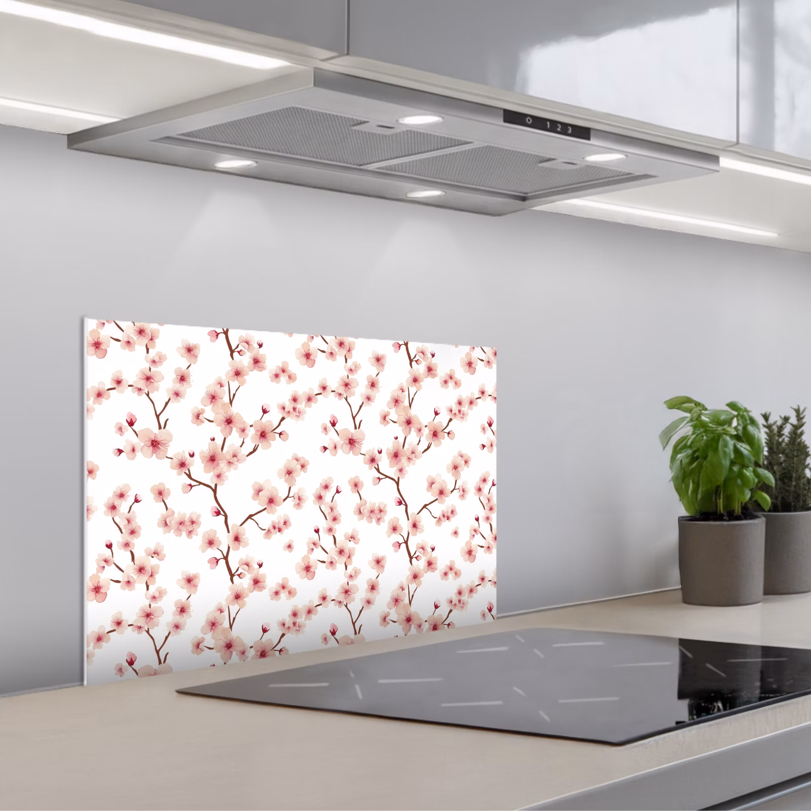 Paraschizzi cucina - Fiori di ciliegio - Rami - Rosa — 1