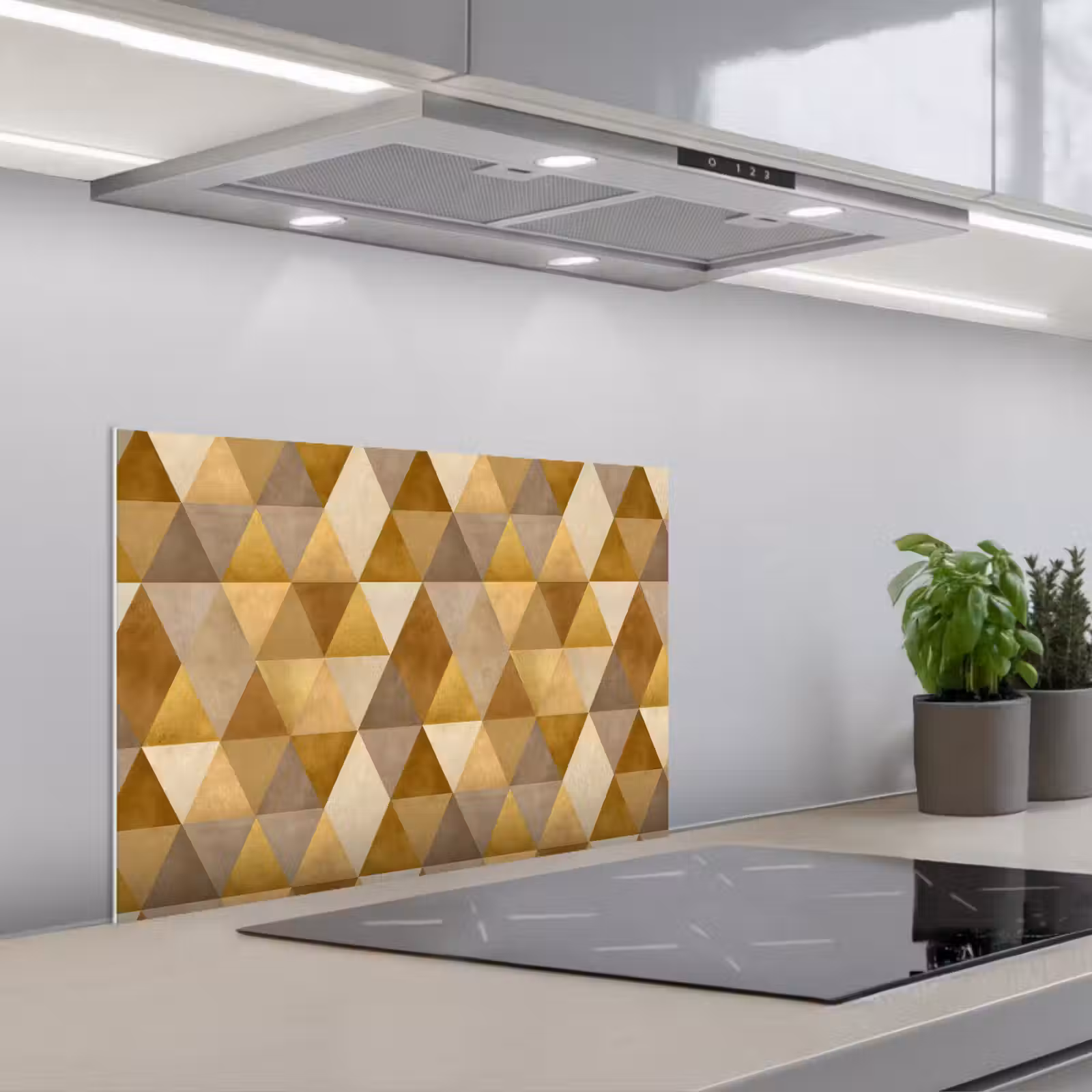 Paraschizzi cucina - Geometrico - Triangolo - Oro — 1