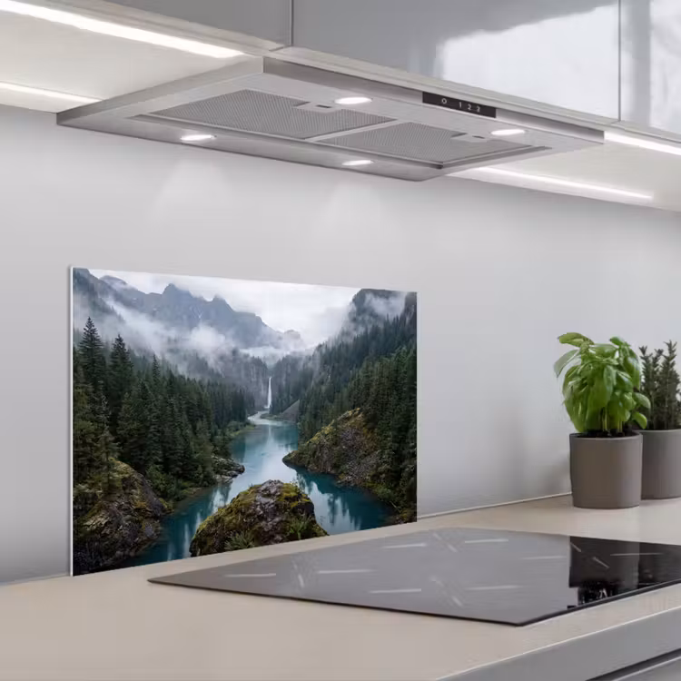 Paraschizzi cucina - Cascata - Alberi - Montagne — 1