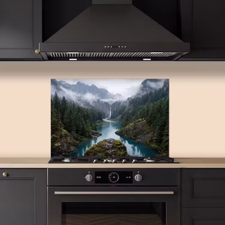 Paraschizzi cucina - Cascata - Alberi - Montagne — 5